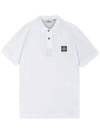 Pique Stretch Cotton Short Sleeve Polo Shirt White - STONE ISLAND - BALAAN 4