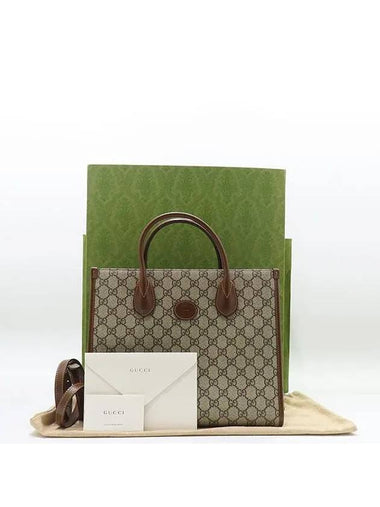 659983 Brown color interlocking GG small tote bag shoulder strap 2WAY - GUCCI - BALAAN 1