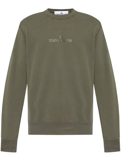 Cotton Fleece Crew Neck Sweatshirt Green - STONE ISLAND - BALAAN 2