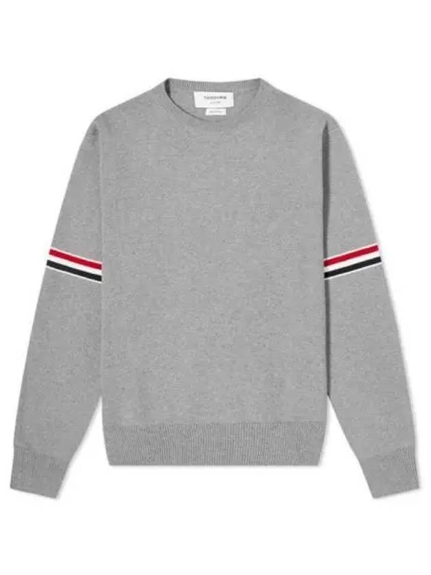 Men's Milan Stitch Armband Crew Neck Knit Top Light Grey - THOM BROWNE - BALAAN 2