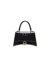 Hourglass Small Tote Bag in Shiny Box Calfskin Black - BALENCIAGA - BALAAN 2