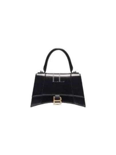 Hourglass Small Tote Bag in Shiny Box Calfskin Black - BALENCIAGA - BALAAN 2