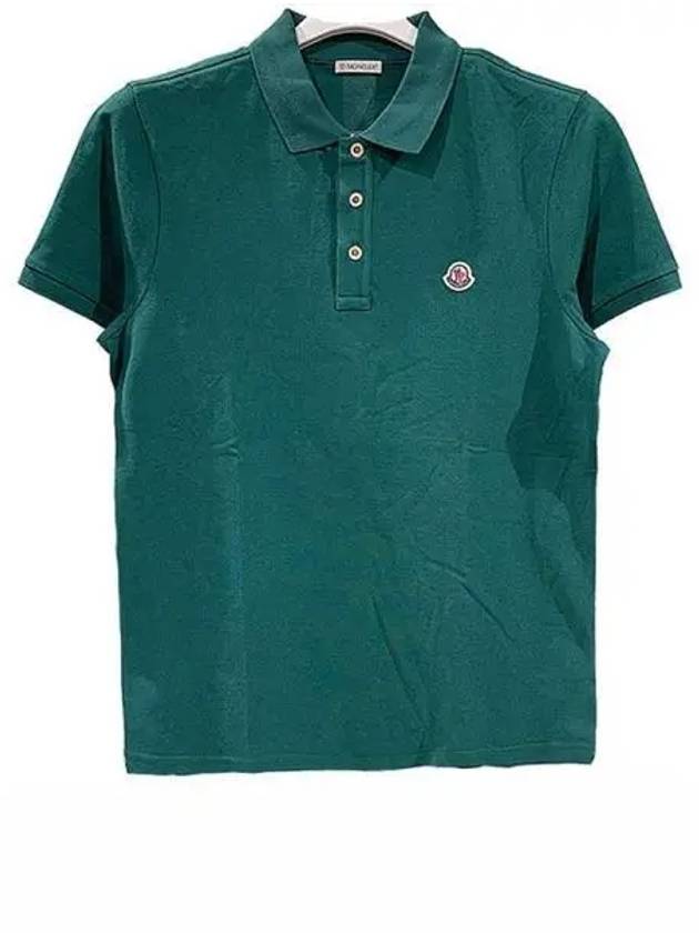 8A70700 84556 865 Logo Patch Polo T Shirt Green Men s TJ 270219 - MONCLER - BALAAN 1