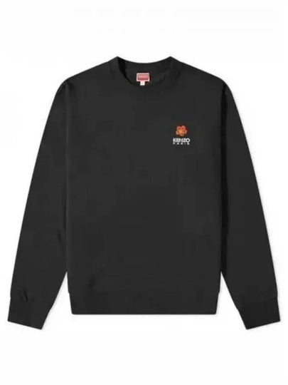 Boke Flower Embroidered Logo Cotton Sweatshirt Black - KENZO - BALAAN 2