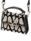 Toile Iconographe Fabric Leather Cross Bag Beige Black - VALENTINO - BALAAN 2