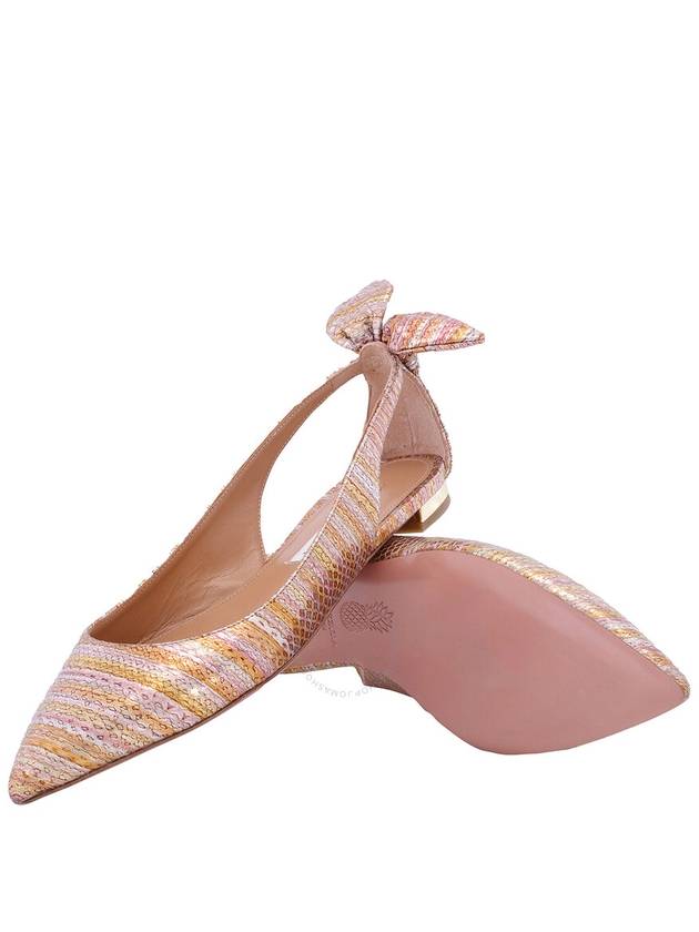 Aquazzura Ladies Bow Tie Light Bronze Ballet Flats, Brand Size 35 ( US Size 5 ) - AQUAZZURA - BALAAN 2