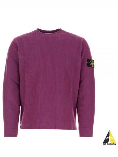 Men's Wappen Patch Crewneck Knit Sweatshirt Magenta - STONE ISLAND - BALAAN 2