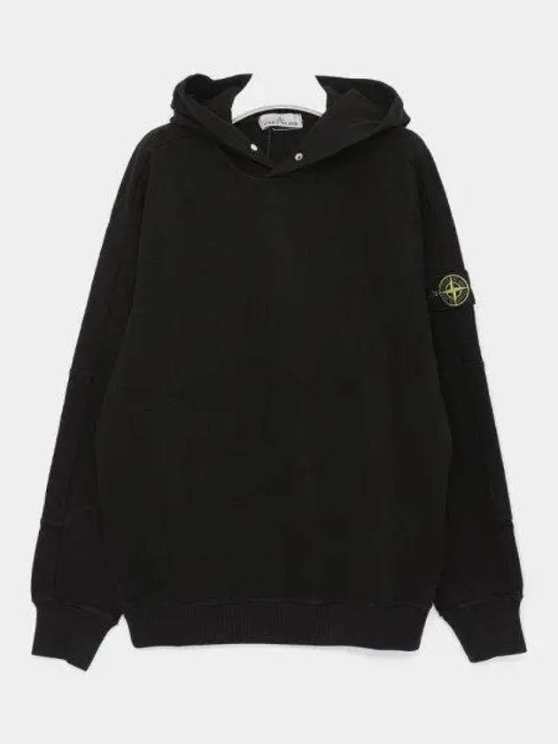 Compass Badge Cotton Hoodie Black - STONE ISLAND - BALAAN 2