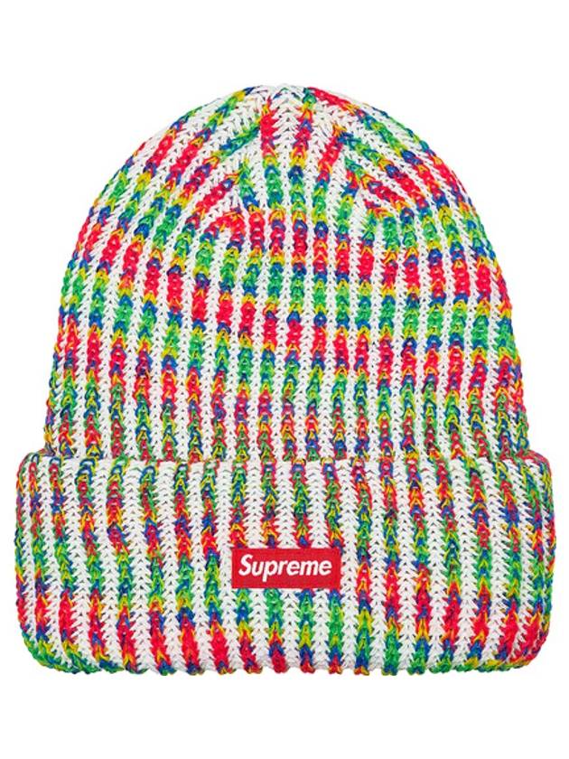 Rainbow Knit Loose Gauge Beanie White - SUPREME - BALAAN 1