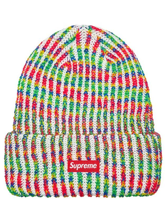 Rainbow Knit Loose Gauge Beanie White - SUPREME - BALAAN 1