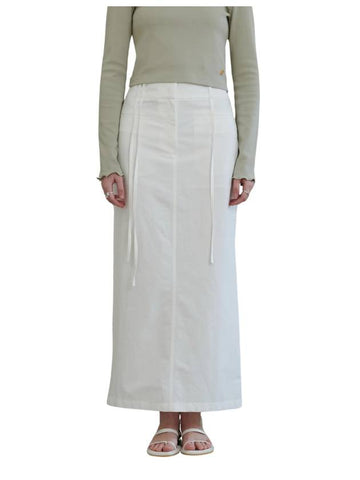 Belt Loop String H Line Skirt White - UNMUTE - BALAAN 1