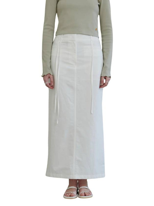 Belt Loop String H Line Skirt White - UNMUTE - BALAAN 1