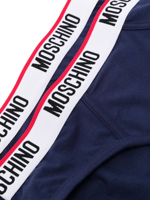 Logo Waistband 2 Pack Briefs Navy - MOSCHINO - BALAAN 5