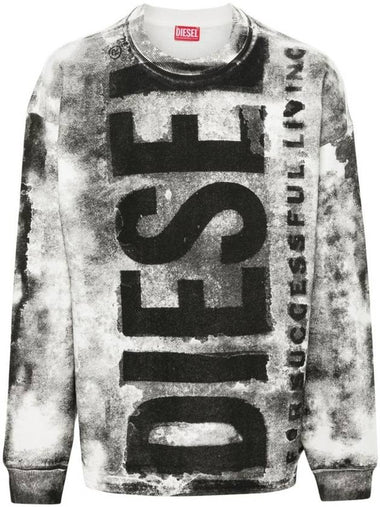 S Bunt Bisc Logo Printed Crewneck Sweatshirt Grey - DIESEL - BALAAN 1