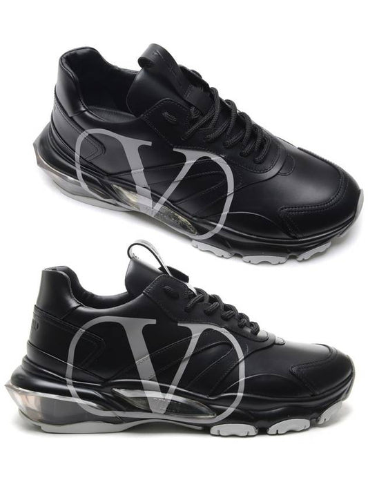 Men's V Logo Bounce Low Top Sneakers Black - VALENTINO - BALAAN 2