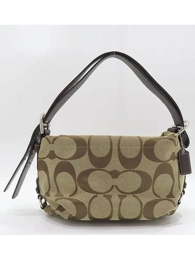 F15068 Signature jacquard brown color shoulder bag - COACH - BALAAN 1