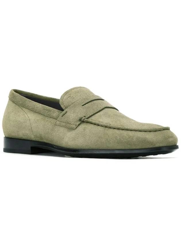 Men's Suede Penny Loafers Green - TOD'S - BALAAN 4