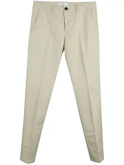 Mid-Rise Cotton Straight Pants Beige - AMI - BALAAN 2