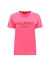 Logo Crew Neck Short Sleeve T-Shirt Pink - BALMAIN - BALAAN 2