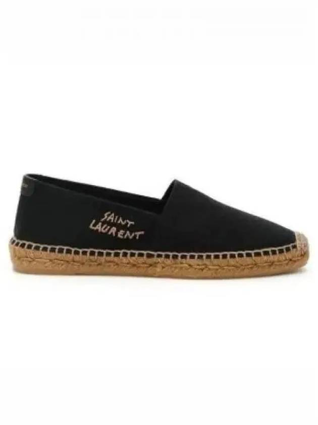 Logo Monogram Espadrilles Black - SAINT LAURENT - BALAAN 2