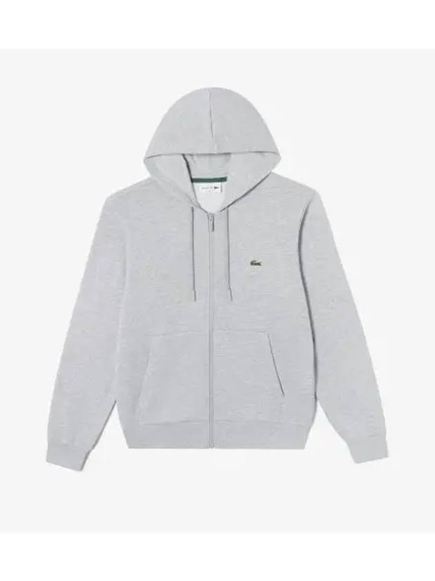 Men s basic classic fit hooded zip up melange gray - LACOSTE - BALAAN 1