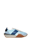 James Suede Lycra Low Top Sneakers Light Blue Cream - TOM FORD - BALAAN 2