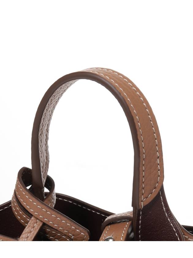 Micro Leather Mini Tote Bag Brown - TOD'S - BALAAN 5