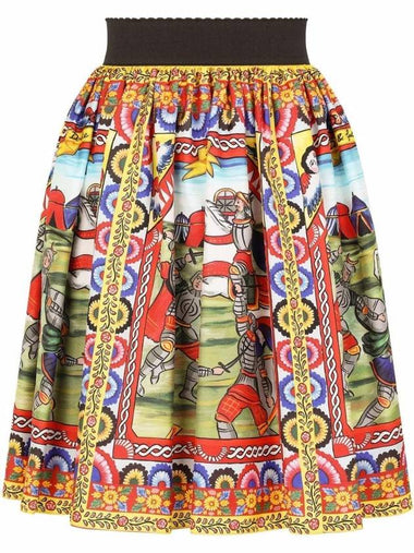 Graphic Print A-Line Skirt F4BU5TGDS12 - DOLCE&GABBANA - BALAAN 1