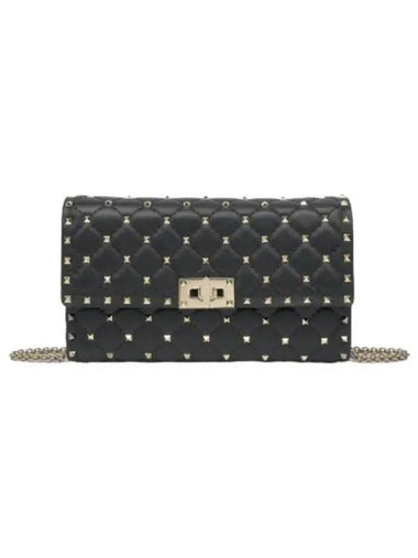 Rockstud Spike Clutch Black - VALENTINO - BALAAN 1