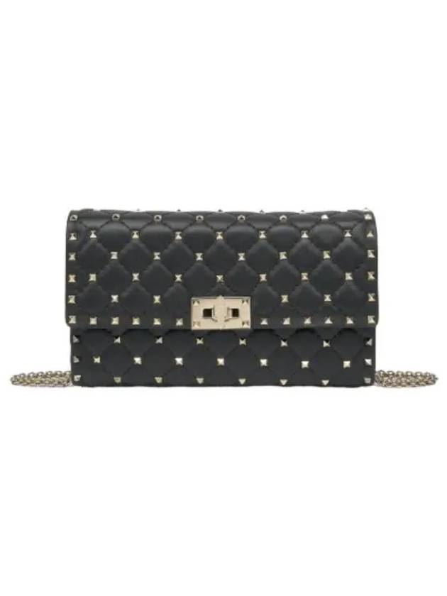 Rockstud Spike Clutch Black Bag - VALENTINO - BALAAN 1