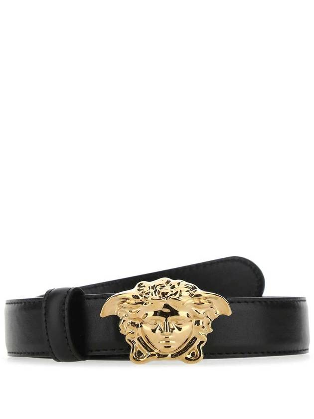 Medusa Buckle Leather Belt Black - VERSACE - BALAAN 2