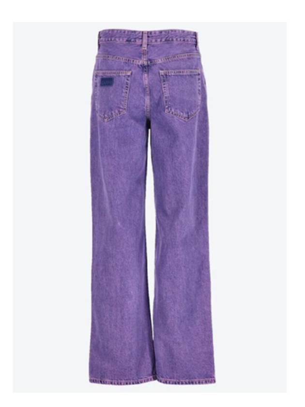 Overdyed High Waist Wide Jeans Purple - GANNI - BALAAN 3