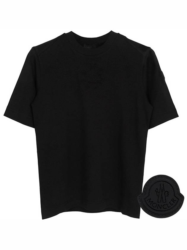 Black Embroidered Logo TShirt 8C00002 89A17 999 - MONCLER - BALAAN 1