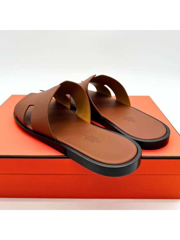 Izmir Leather Slippers Gold - HERMES - BALAAN 3