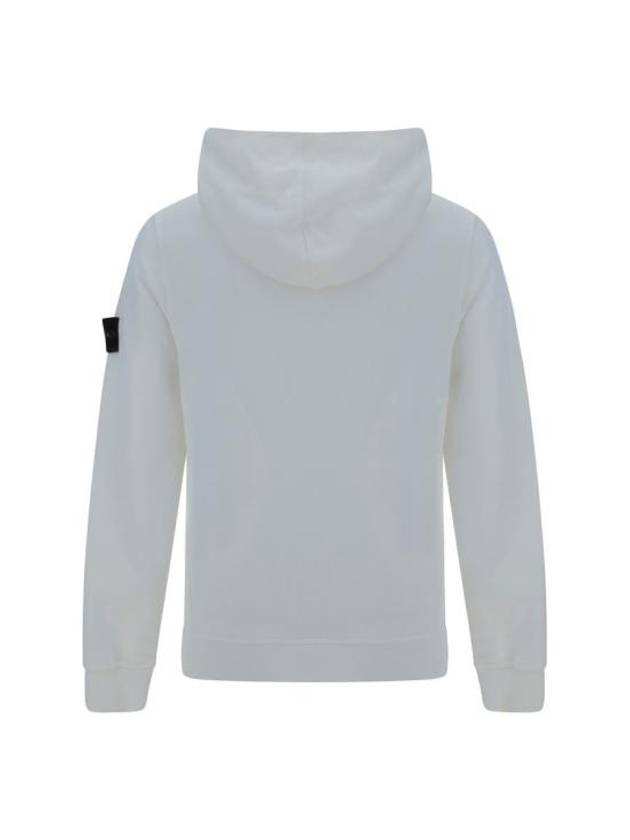 Wappen Patch Brushed Cotton Fleece Hoodie White - STONE ISLAND - BALAAN 3