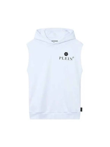 Sleeveless Logo Hooded Sweatshirt White - PHILIPP PLEIN - BALAAN 1