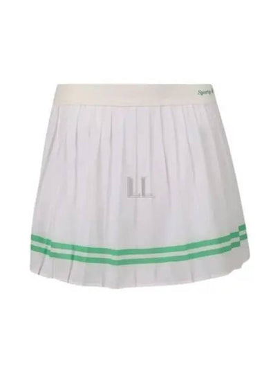 Women's Classic Logo Pleated Skirt White - SPORTY & RICH - BALAAN 2