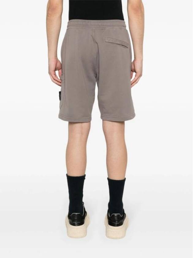 Cotton Fleece Cargo Bermuda Short Dove Grey - STONE ISLAND - BALAAN 5