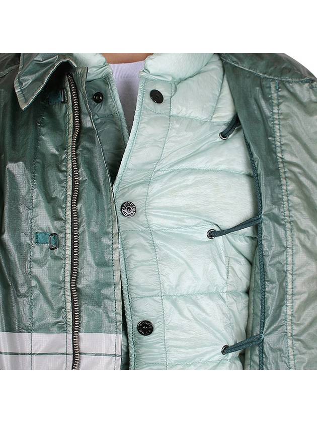 Microfelt Ripstop Cover Down Jacket Green - STONE ISLAND - BALAAN 9