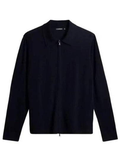 Men's Kaleb Zipper Merino Cardigan Navy - J.LINDEBERG - BALAAN 2