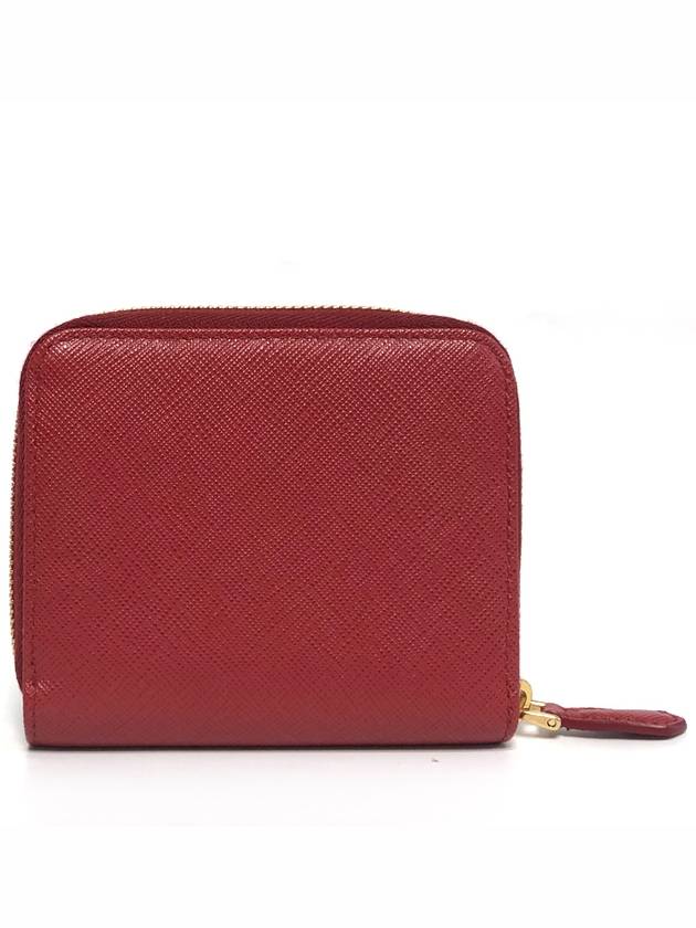 Saffiano Zip Around Half Wallet Red - PRADA - BALAAN 3