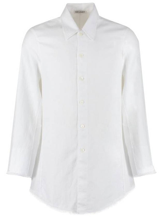 Big Welding Hemp Oxford Long Sleeve Shirt White - OUR LEGACY - BALAAN 1