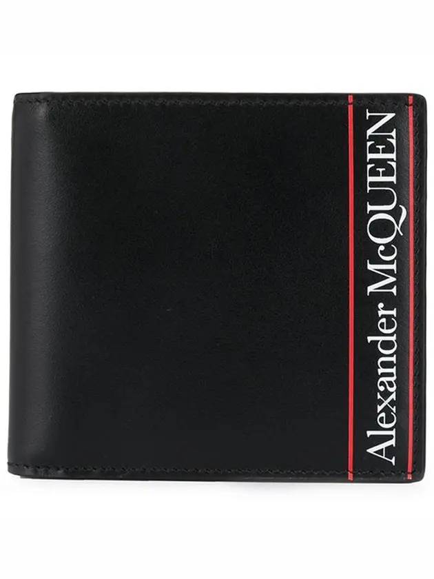 striped logo bifold wallet black - ALEXANDER MCQUEEN - BALAAN 1