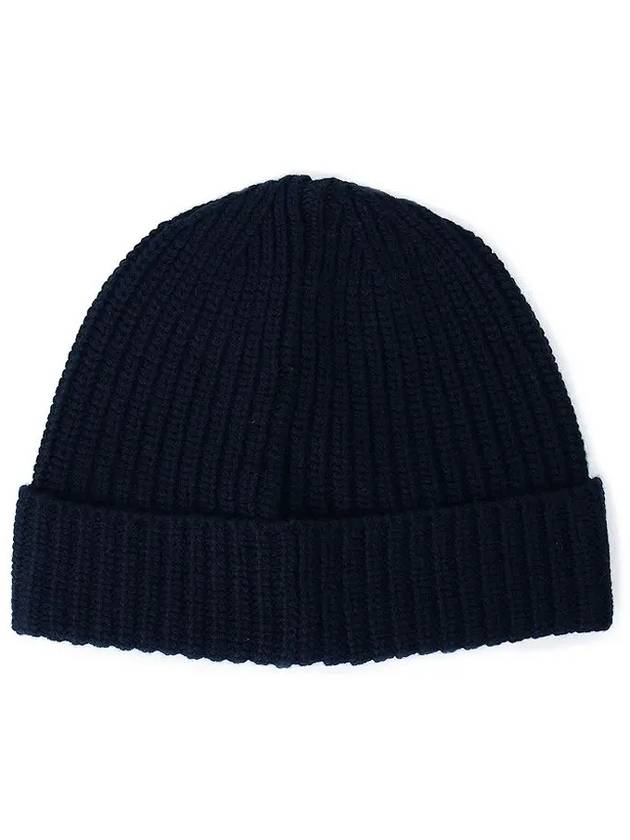 Wappen Patch Wool Beanie Navy - STONE ISLAND - BALAAN.