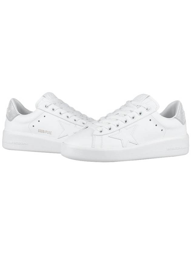 Purestar White Silver Glitter Heel Tab Sneakers - GOLDEN GOOSE - BALAAN 2