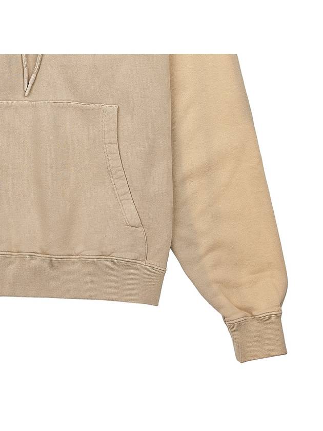 Logo Print Drawstring Hoodie Beige - OFF WHITE - BALAAN 10