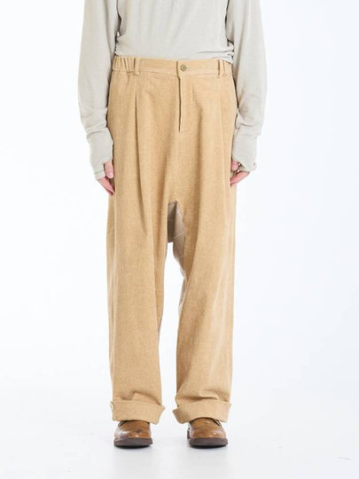 Men's Corduroy Wide Baggy Pants Mustard - WHYSOCEREALZ - BALAAN 2