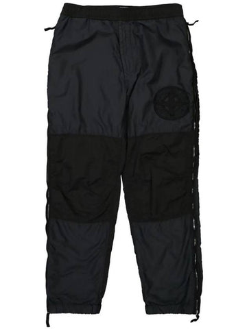 Logo Patch Tapered Baggy Pants Black - STONE ISLAND - BALAAN 1