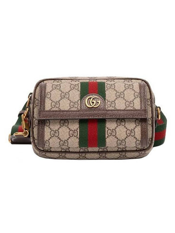 Ophidia Gold Logo Mini Cross Bag Beige - GUCCI - BALAAN 1