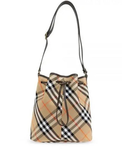 Check Cotton Bucket Bag Beige - BURBERRY - BALAAN 2